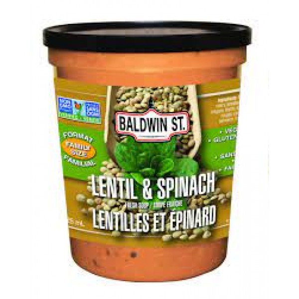 Baldwin St. Kosher Lentil & Spinach Soup--2x 925ml